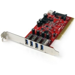 4 Port PCI USB 3.0 Card W/ Sata Power PCIUSB3S4