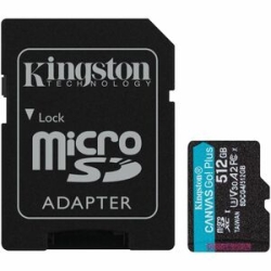 Kingston Canvas Go! Plus 512 Gb Class 10/Uhs-I (U3) V30 MicroSDXC - 200 MB/s Read - 160 MB/s Write SDCG4/512GB