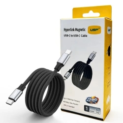 Usp Braided HyperLink USB-C To USB-C (1M) Magnetic Cable - Black, Charge & Connect,Digital Display,140W Pd, 5 Years Warranty 6976552044424