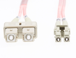 2m Lc-Sc OM1 Multimode Fibre Optic Cable | Salmon Pink FL.OM1LCSC2MP