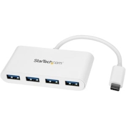StarTech.com USB Hub - USB Type C - External - White - 4 Total USB Port(s) - 4 USB 3.0 Port(s) - Linux, Mac, Pc HB30C4ABW