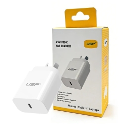 Usp 45W GaN Single USB-C Pd Wall Charger - White, Compact Design, Smart And Reliable, Built-in Safety Protection, 5 Years Warranty 6976552044417