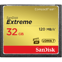SanDisk Extreme Cf, Cfxsb 32GB, VPG20, Udma 7, 120MB/s R, 85MB/s W, 4x6, Lifetime Limited SDCFXSB-032G-G46