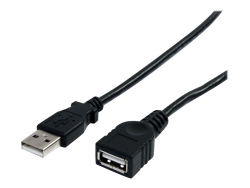 Startech 1M USB2.0 A To A Extension Cable, M/F, Black, Ltw USBEXTAA3BK