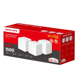 Mercusys Halo H60X(3-pack) AX1500 Whole Home Mesh Wi-Fi 6 System, 300 Mbps At 2.4 GHz + 1201 Mbps At 5 GHz, QoS, Iptv, IPv6, Mu-Mimo, Beamforming, Sma Halo H60X(3-pack)