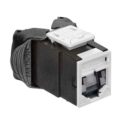 Leviton - Atlas-X1 Cat 6A Unshielded Jack With Shutter Tool Free - White LE-6AUJK-SW6
