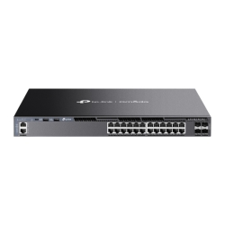 TP-Link SG6428X Omada 24-Port Gigabit Stackable L3 Managed Switch With 4 10GE Sfp+ Slots, 24× Gigabit RJ45 Ports, 4× 10G Sfp+ Slots, RJ45/Type C USB C SG6428X