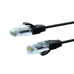 0.25m CAT6A Thin U/Utp Lszh 28 Awg RJ45 Network Cable | 50 Pack Black 004.650.2000.50PACK