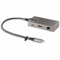 StarTech.com USB-C Multiport Adapter, 4K60Hz HDMI, Hdr, 2-Port 5Gbps USB Hub, 100W Pd Pass-Through, GbE, Mini Dock, Windows/macOS/ChromeOS - USB C Multiport Adapter W/4K60Hz HDMI 2.0b HDR10 Via DP 1.4 Alt Mode, 2x USB-A Hub (USB 3.2/3.1 5Gbps), 100W Pd P