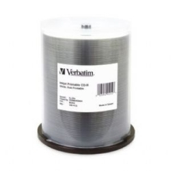 Verbatim Cd-R 700MB 100Pk White Wide InkJet 52x Ideal For Full-surface, Edge-to-edge Printing 95252
