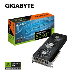 Gigabyte GeForce RTX™ 5060 Ti Eagle Max OC 8G, 2617 MHz, Cuda 4608, 28 Gbps, GDDR7,128 Bit, PCI-E 5.0, Psu 650W, DisplayPort 2.1b *3 HDMI 2.1b *1 GV-N506TEAGLEMAX OC-8GD
