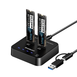 Simplecom SD550v3 USB 3.2 Gen2 To Dual Bay NVMe M.2 SSD Docking Station Duplicator Offline Clone SD550v3