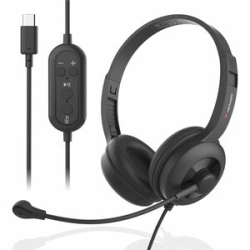 Verbatim Wired Over-the-head, On-ear Stereo Headset - Binaural - Circumaural - 20 Hz To 20 KHz - Noise Cancelling Microphone - Noise Canceling - USB Type C 30195