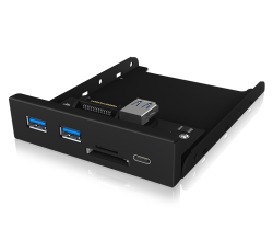 Icy Box IB-HUB1417-i3 Frontpanel With USB 3.0 Type-C And Type-A Hub With Card Reader ACRICYHUB1417I3