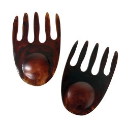 Urban Attitude Shelly Salad Hands Servers Length 14cm, Width 9.3cm - Dark Cocoa UT260510-DC