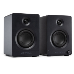 Victrola Tempo Bookshelf Speakers - Black VPS-400-BLK-INT
