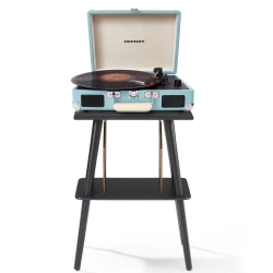 Crosley Cruiser Bluetooth Portable Turntable + Crosley Turntable Stand Bundle - Turquoise CR8005FST-TU4