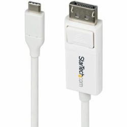 StarTech.com 6ft (2m) USB-C To DisplayPort 1.2 Cable, Bidirectional, 4K 60Hz White Video Adapter For Apple MacBook Pro / Air M1 M2 M3 M4 - Reversible USB C To DisplayPort 1.2 Cable (USB-C DP Alt Mode Laptop To Monitor) Or DP 1.2 To USB-C Display Cable, B