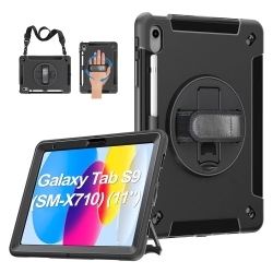 Usp Rugged Samsung Galaxy Tab S10 Lite / Tab S10 Fe /Tab S9 (Sm-X710) (11") /Tab S9 Fe (10.9") Case - Military-Grade, Hand Strap,5 Years Warranty HDTS9