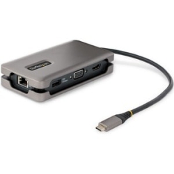 StarTech.com USB-C Multiport Adapter, HDMI/VGA, 4K 60Hz, 3-Port USB Hub, 100W Pd Pass-Through, GbE, Mini Docking Station, 1ft/30cm Cable - For Notebook/Tablet/Monitor - USB 3.2 (Gen 2) Type C - 1 Displays Supported - 4K, Full Hd, WUXGA - 4096 X 2160, 192