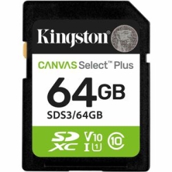 Kingston Canvas Select Plus 64 Gb Class 10/Uhs-I (U1) V10 Sdxc - 100 MB/s Read SDS3/64GB