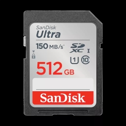 SanDisk Ultra Sdxc, Sdunc 512GB, C10, Uhs-I, 150MB/s R, 4x6, 10Y SDSDUNC-512G-GN6IN
