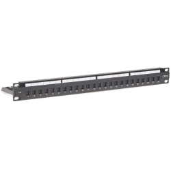 4Cabling 1RU 24 Port Shuttered CAT6 Universal Termination Rack Mount Patch Panel 006.004.0002