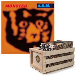 Crosley Record Storage Crate & R.e.m - Monster - Double Vinyl Album Bundle UM-CR00239-B