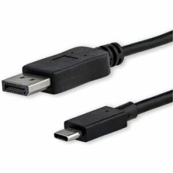 StarTech.com 3ft/1m USB C To DisplayPort 1.2 Cable 4K 60Hz - USB Type-C To DP Video Adapter Monitor Cable HBR2 - TB3 Compatible - Black - Cable For Audio/Video Device, Monitor, Projector, MacBook, MacBook Pro, IPad Pro - First End: 1 X 24-pin USB 3.1 (Ge