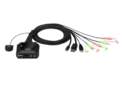 Aten 2-Port USB-C Displayport Hybrid Cable Kvm Switch CS52DP-AT
