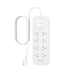Belkin Surge Pro 8-Outlet Surge Protector With Dual USB-C Ports (SRB004AU2M) - Heavy Duty 2M Power Cord, 900 Joules, $70000 Cew, 2 Years Warranty SRB004AU2M