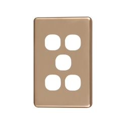 4C | Classic 5 Gang Switch Polycarbonate Cover Plate - Gold Colour 040.000.0035