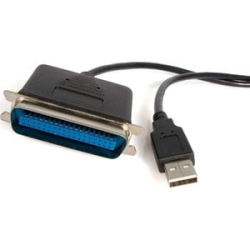 StarTech.com Parallel Printer Adapter - USB - Parallel - 10 Ft - Cable For Printer - First End: 1 X 36-pin Centronics - Male - Second End: 1 X 4-pin USB 2.0 Type A - Male - Black ICUSB128410