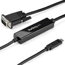 StarTech.com 3ft/1m USB C To VGA Cable - 1920x1200/1080p USB Type C DP Alt Mode To VGA Video Monitor Adapter Cable -Works W/ Thunderbolt 3 - Cable For Projector, Workstation, MacBook, Tv, MacBook Pro, IPad Pro - First End: 1 X 15-pin Hd-15 - Male - Secon