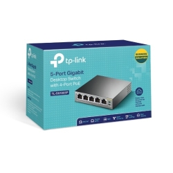 (CH)TP-Link Tl-Sg1005P 5-Port Gigabit Desktop Switch With 4-Port PoE, 5 Gigabit RJ45 Ports Including 4 PoE Ports, 56W PoE Power Supply, Steel Case TL-SG1005P