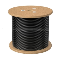 8Ware 305m CAT6A Utp LAN Network Cable Roll 24AWG Pve Hdpe 7.4mm Uv Stabilised Jacket Wooden Reel Outdoor Black CAT6A-EXT350BLK
