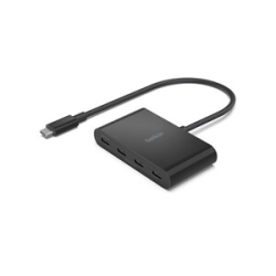 Belkin Connect USB-C 4-Port Hub, Adapter Dongle, 4xUSB-C Ports & 100W Pd Max 10Gbps Data Transfer Mac/Chromebook - 4 Total USB Port(s) - Pc, ChromeOS, Mac, IPadOS AVC018BTBK