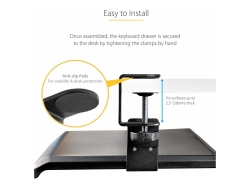 Startech Under Desk Clamp Keyboard Tray, 2 Yr KEYBOARD-TRAY-CLAMP1