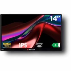 Verbatim Pm-14 14" Class Full Hd LCD Monitor - 16:9 - Black - 14" Viewable - In-plane Switching (Ips) Technology - 1920 X 1080 - 16.7 Million Colours - 300 Cd/m² - 6 Ms - USB Type-C - HDMI 49590