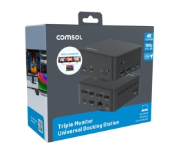 Comsol Universal Dock, USB-C, Triple 4K, 98W, HDMI(3), DP(2), USB-A(2), 2YR Wty DS34HDVS