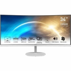 Professional Pro MP341CQ 34" Class Uwqhd Curved Screen LCD Monitor - White - 21:9 - Vertical Alignment (va) - 3440 X 1440 - 1.07 Billion Colours - FreeSync - 1 Ms Mprt - Hdmi - DisplayPort - 3Y Warranty PRO MP341CQW