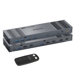 Simplecom KM490 Hdmi And DisplayPort Dual Monitor Kvm Switch For 2 Computers With 4-Port USB 3.0 Hub 5Gbps 8K@60Hz KM490