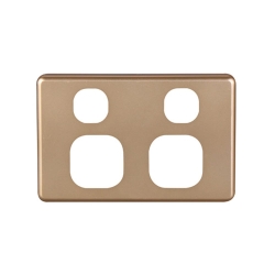 4C | Classic Double Power Point Polycarbonate Cover Plate - Gold Colour 040.000.0037