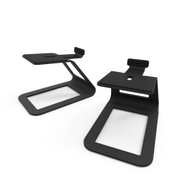 Kanto SE4 Elevated Desktop Speaker Stands For Midsize Speakers - Pair, Black KO-SE4