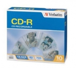 Verbatim 10pk Cdr 52x Slim Cas P-cyanine 80min Cmv94935