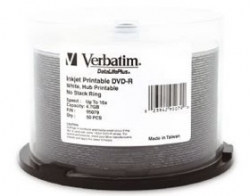 Verbatim Dvd-r 4.7gb White Inkjet Wide Print 50pk 16x 95079