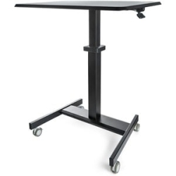 Mobile Standing Desk - Portable Sit Stand Ergonomic Height Adjustable Cart On Wheels - Rolling Computer/Laptop Workstation Table With Locking One-Touch Lift For Teacher/Student (STSCART2) STSCART2