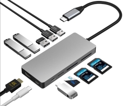 Intact 9845T 11-in-1 Usb-c Adapter HDMI/USB3.0*2/USB2.0*3/TypeC/SD*2/TF/ Usb-c Pd ELEINT9845T