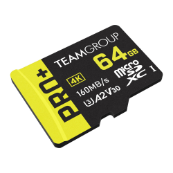 Team Group Pro+ 64GB Micro Sdxc Uhs-I U3 A2 V30 Memory Card TPPMSDX64GIA2V3003