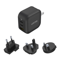 Unitek Travel Tri GaN 3 Port 66W Charger P1108ABK